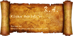 Kiska Adrián névjegykártya