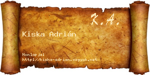 Kiska Adrián névjegykártya